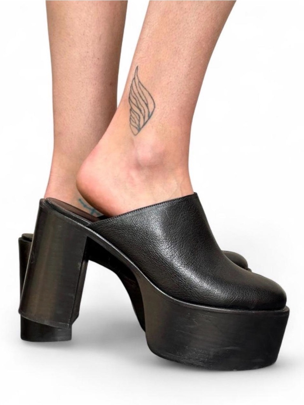 Simon Miller Black Leather Platform Mule Clogs